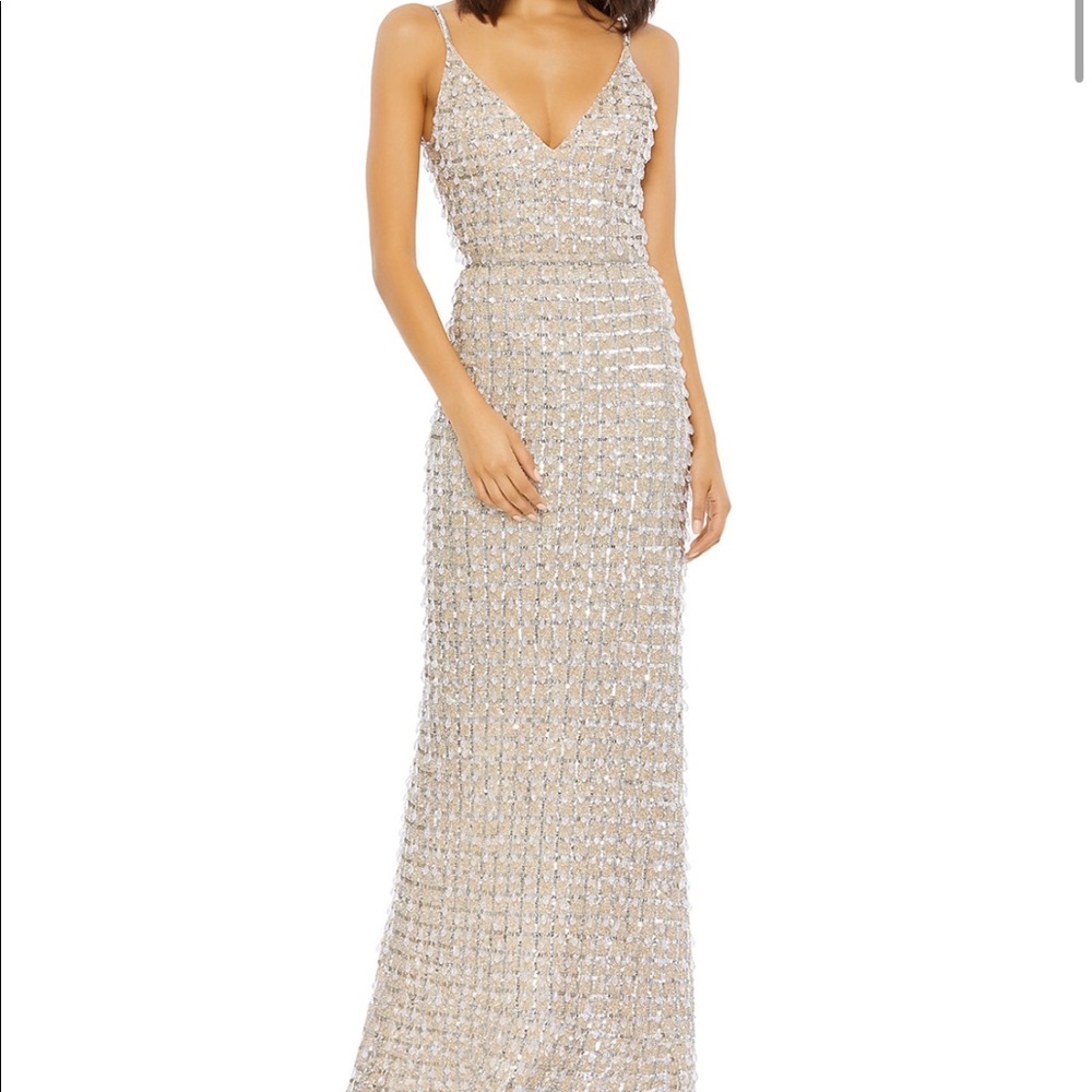 Mac Duggal Embellished V-Neck Gown